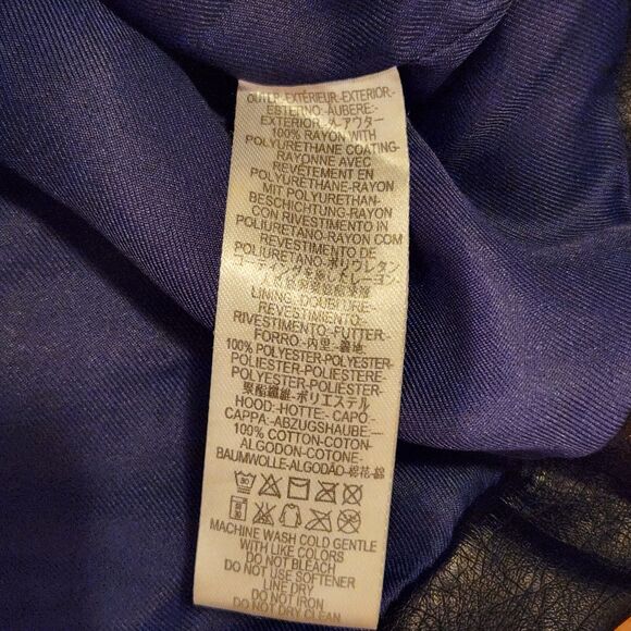 Free People Black Drapey *Washable* Vegan Leather Moto Jacket (No Hood) Sz M - Picture 13 of 14